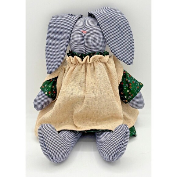 Folk Art Primitive Stuffed Bunny Rabbit Lynne's Country Beginning Handmade EUC - Picture 1 of 16